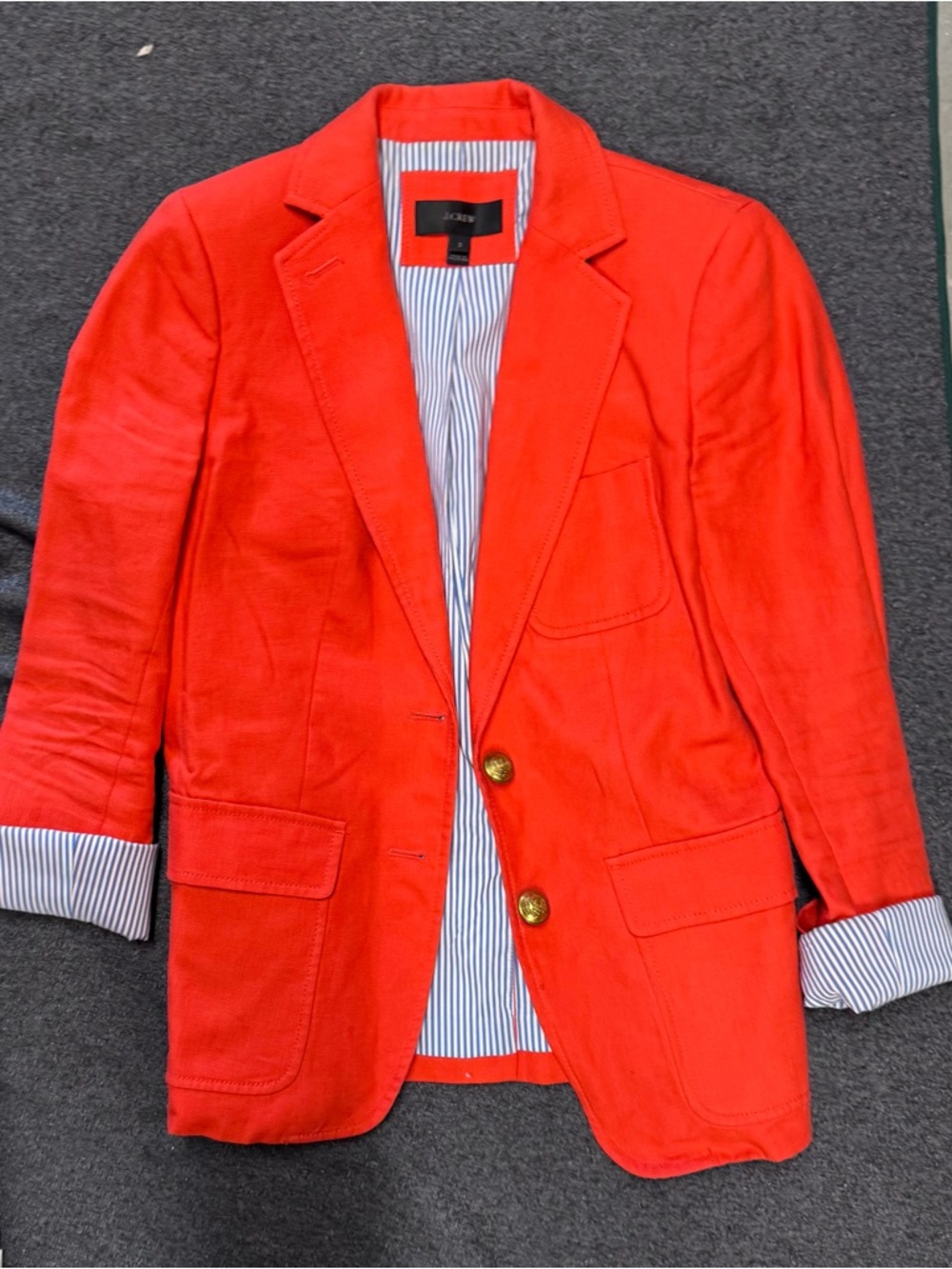 J. Crew Bright coral women's Blazer with Gold Buttons